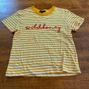 Forever 21 -Wild Honey Yellow & White Stripe Shirt